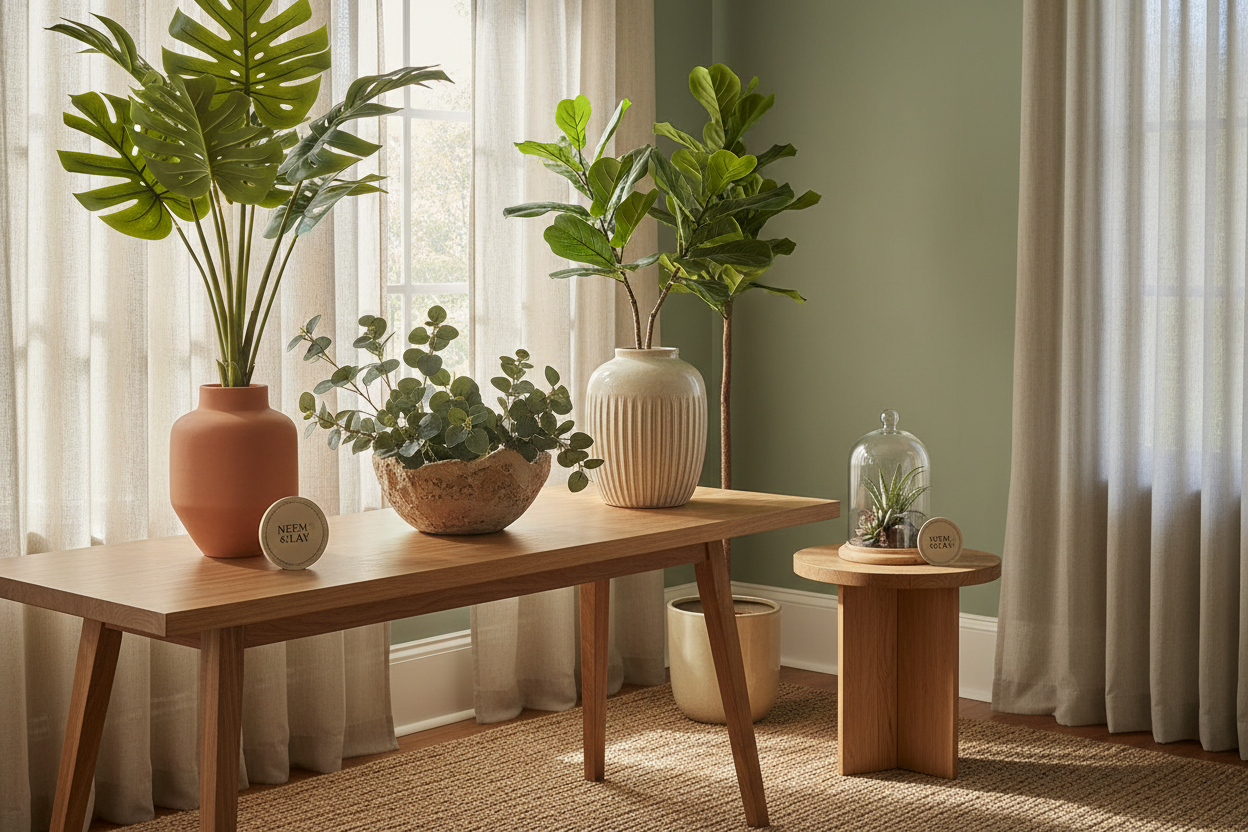 my brand neem and clay which is a home decor brand and sells real life like artificial plants and table tops